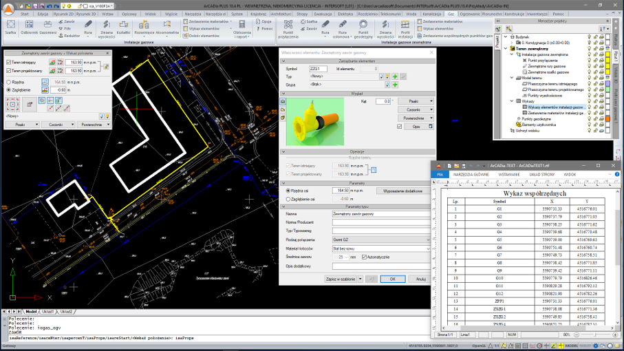 ArCADia BIM 14 + INSTALACJE KANALIZACYJNE + INSTALACJE GAZOWE i GAZOWE ZEWNTRZNE | INTERsoft program CAD